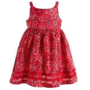 Baby Girls Blueberi Boulevard Red Bandana Print Dress Size 12 18 24 Months NWT